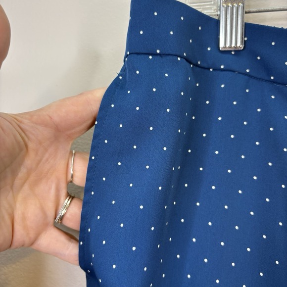 NWT J Jill Wearever Women's Sz XLp Dark Teal/Swiss‎ Dot Wide Leg Cropped Pants - Picture 7 of 10